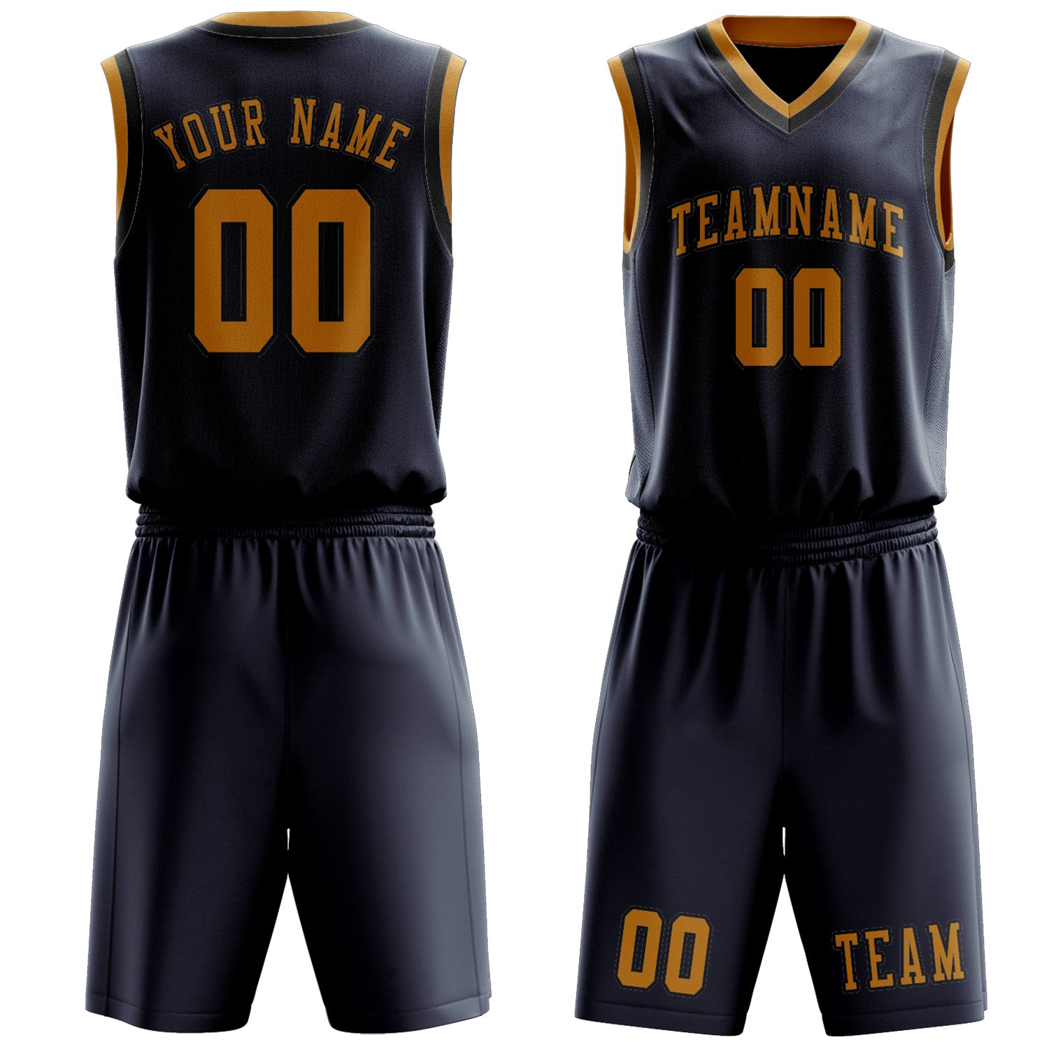 Custom Blue Yellow Basketball Set