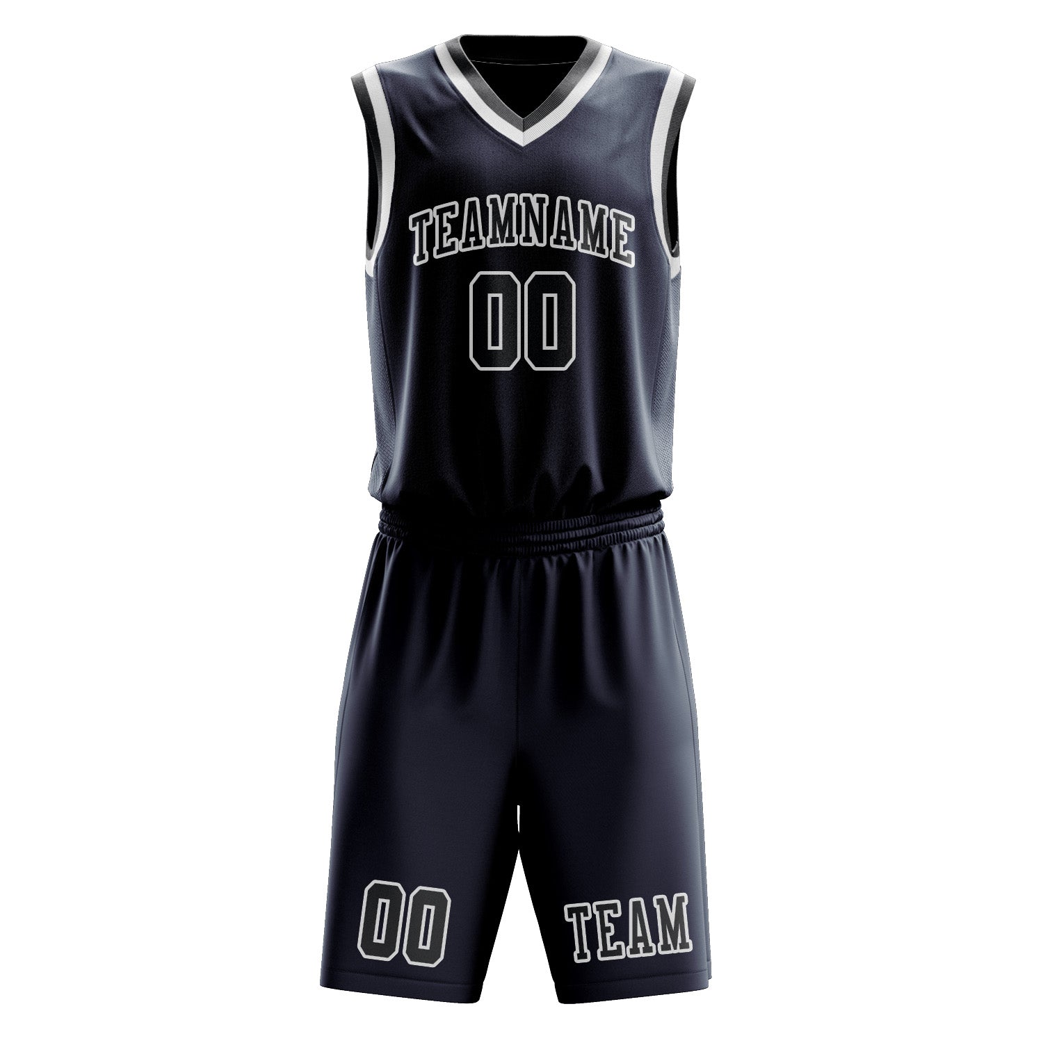 Custom Blue Dark Grey Basketball Set