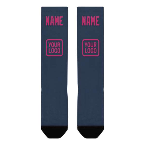 Custom Blue Pink Knee-High Sock