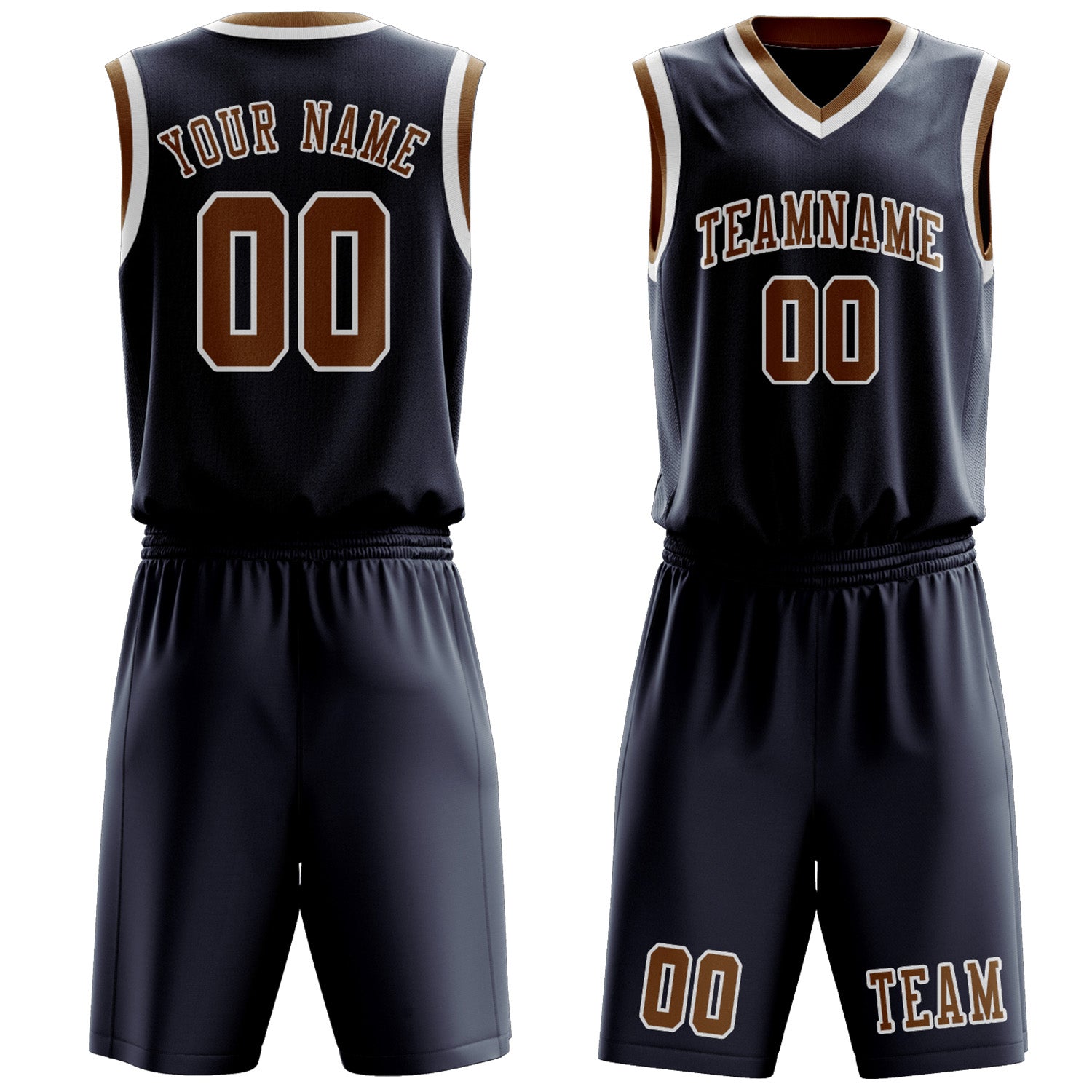 Custom Blue Khaki Basketball Set