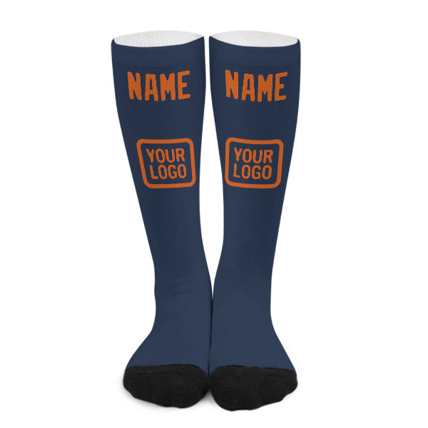 Custom Blue Orange Knee-High Sock