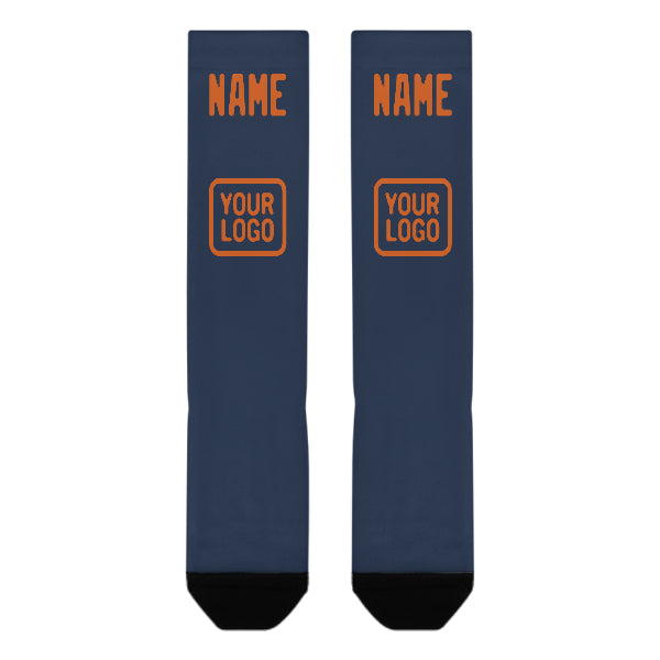 Custom Blue Orange Knee-High Sock