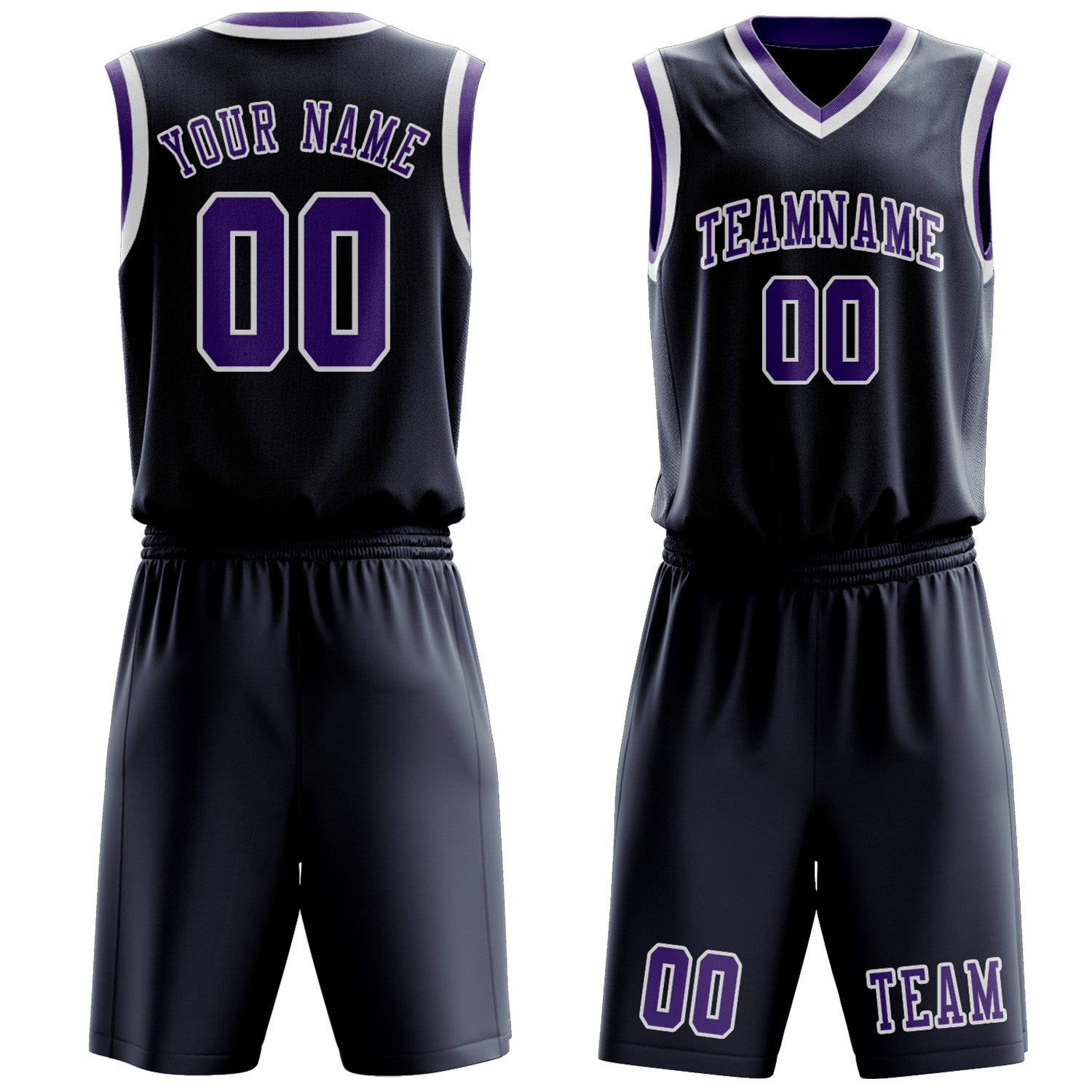 Custom Blue Light Purple Basketball Set