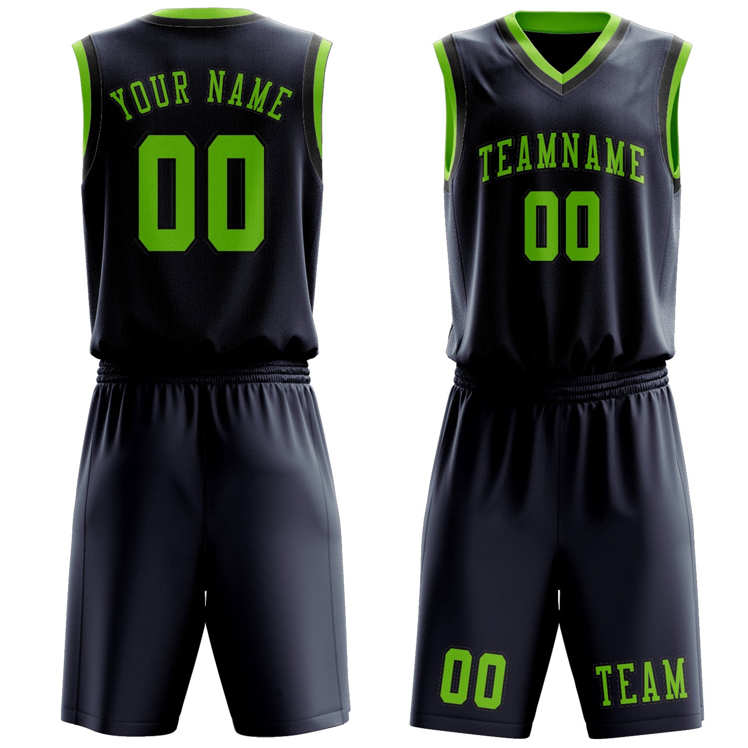 Custom Blue Emerald Green Basketball Set