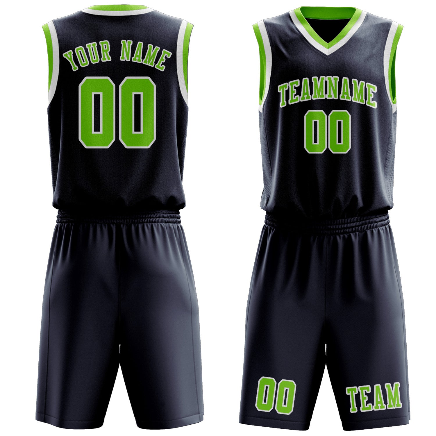 Custom Blue Emerald Green Basketball Set