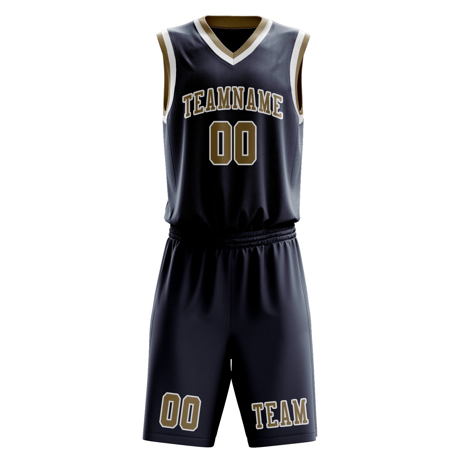 Custom Blue Light Khaki Basketball Set