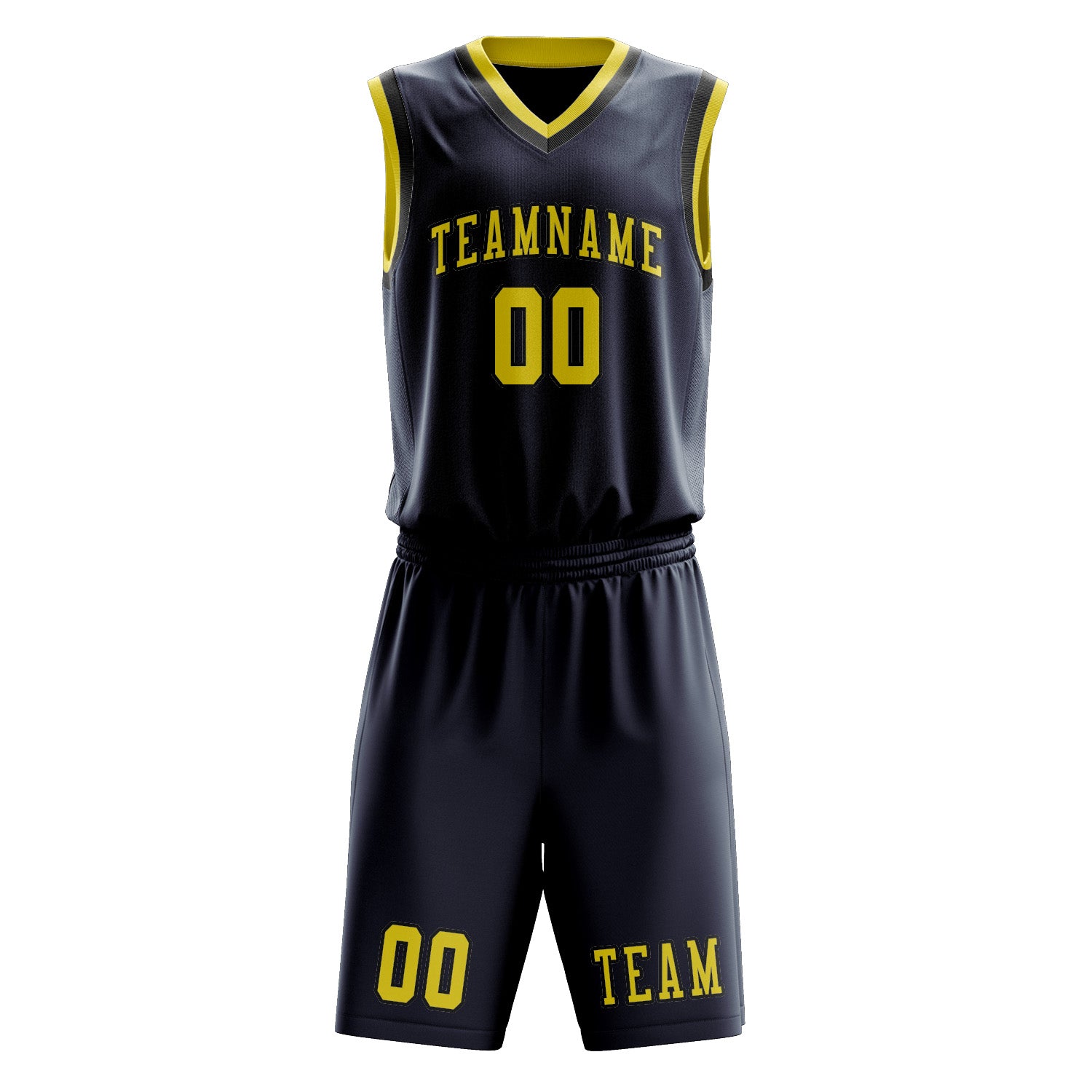 Custom Blue Light Yellow Basketball Set