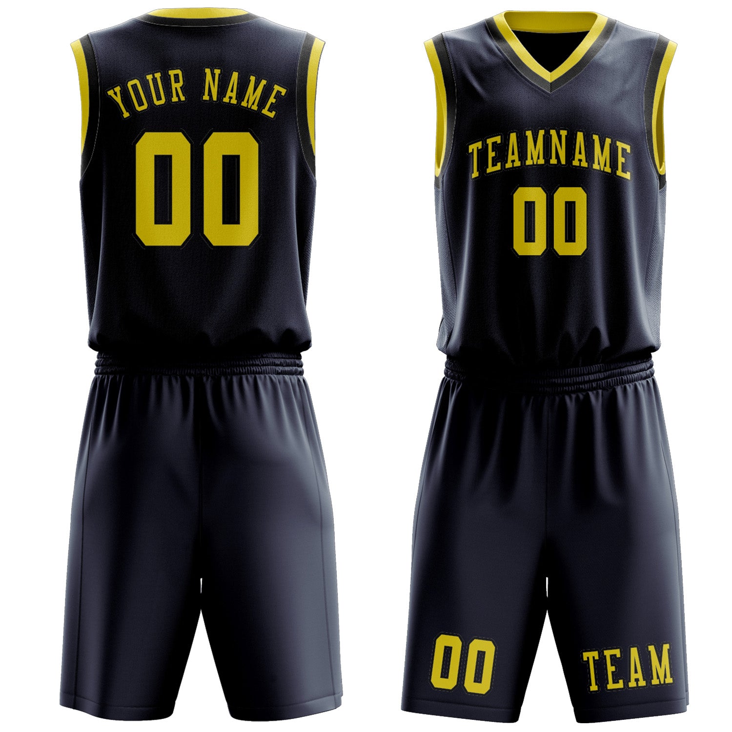 Custom Blue Light Yellow Basketball Set