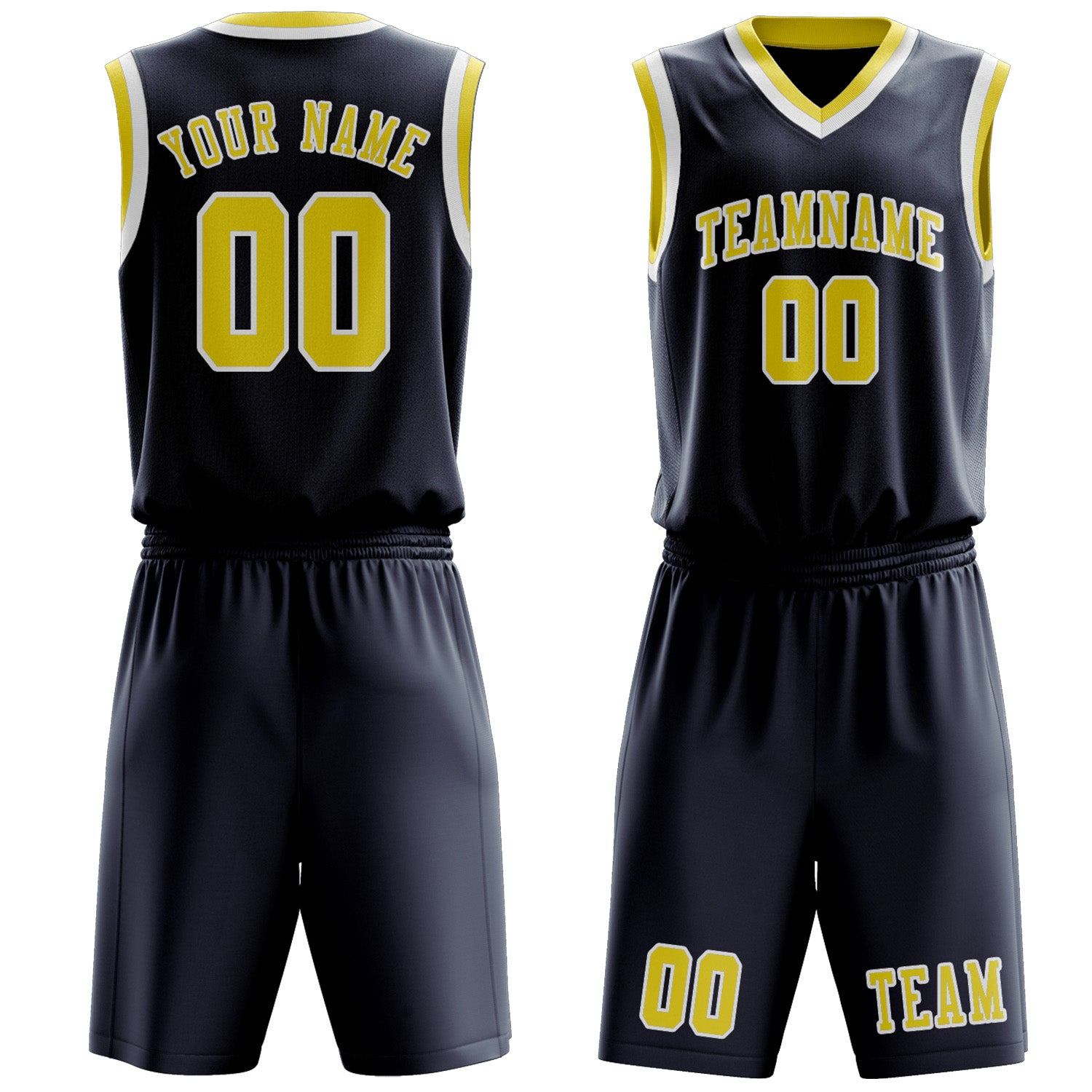 Custom Blue Light Yellow Basketball Set