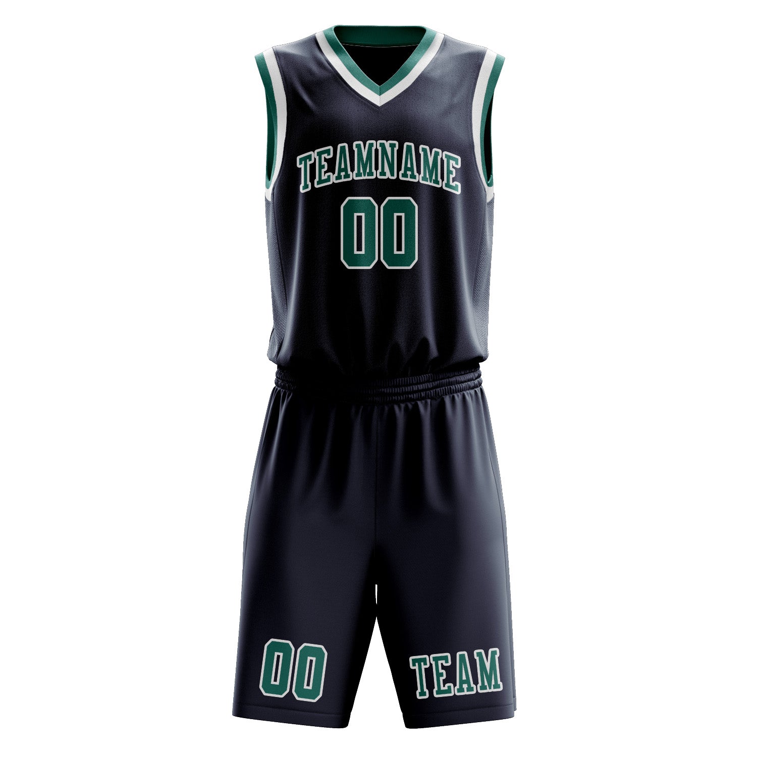 Custom Blue Blue Green Basketball Set