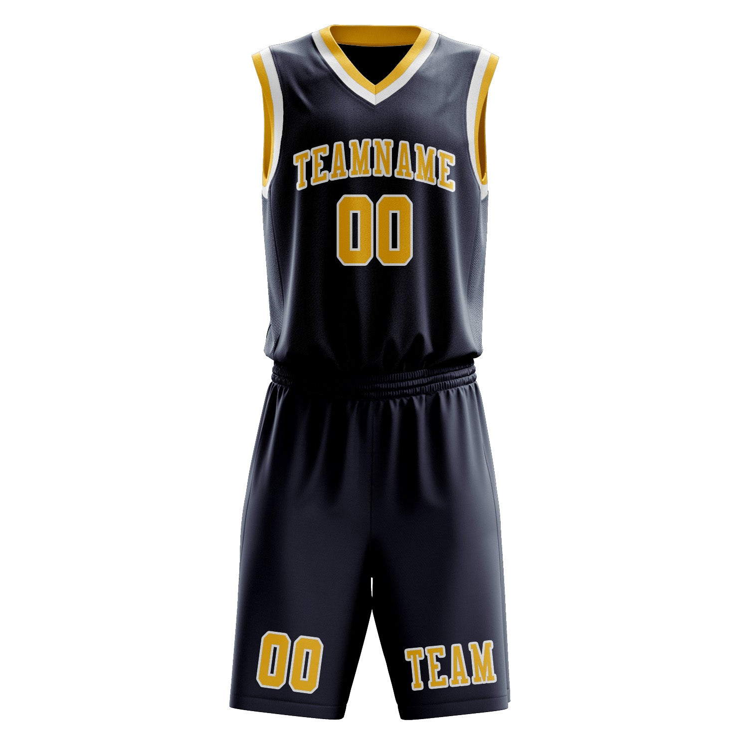 Custom Blue Gold Basketball Set
