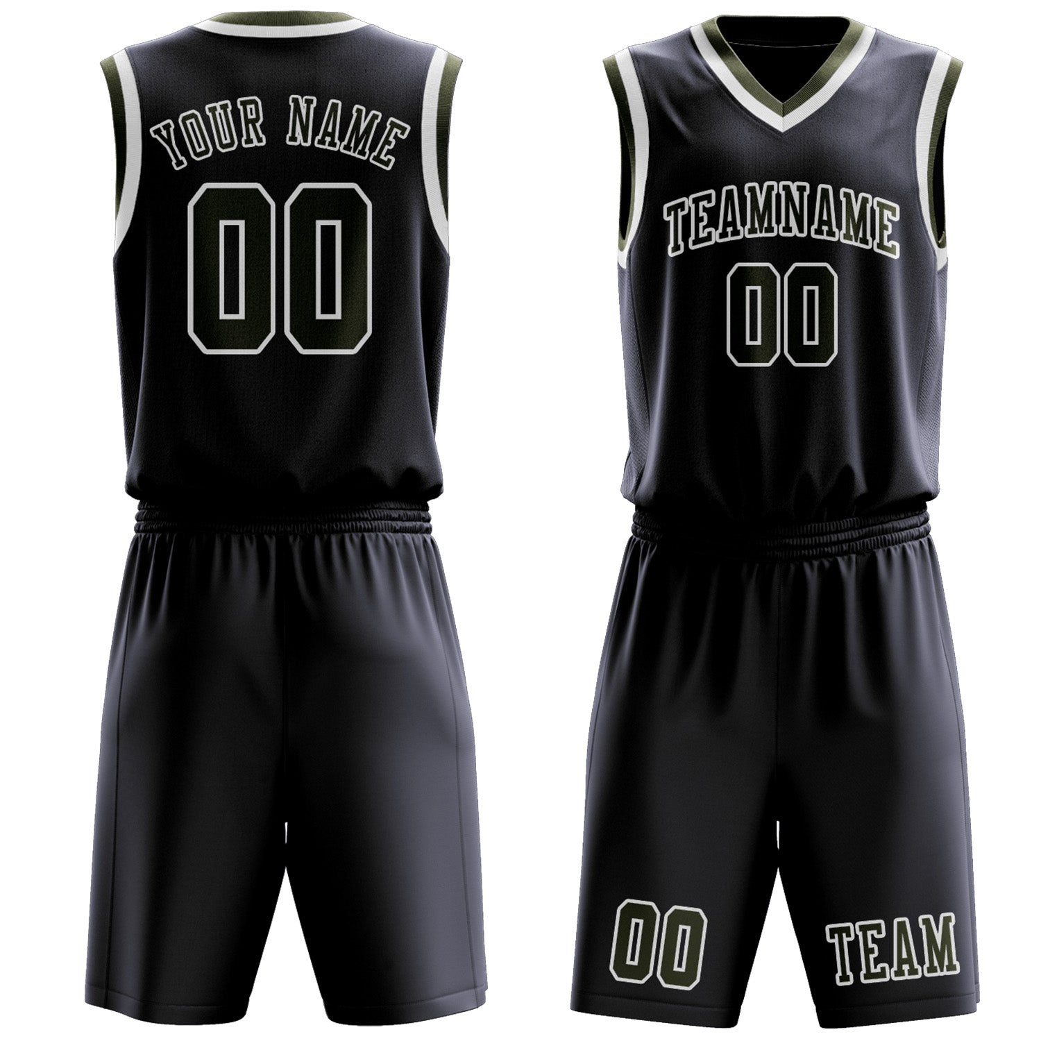 Custom Navy Olive Basketball Set