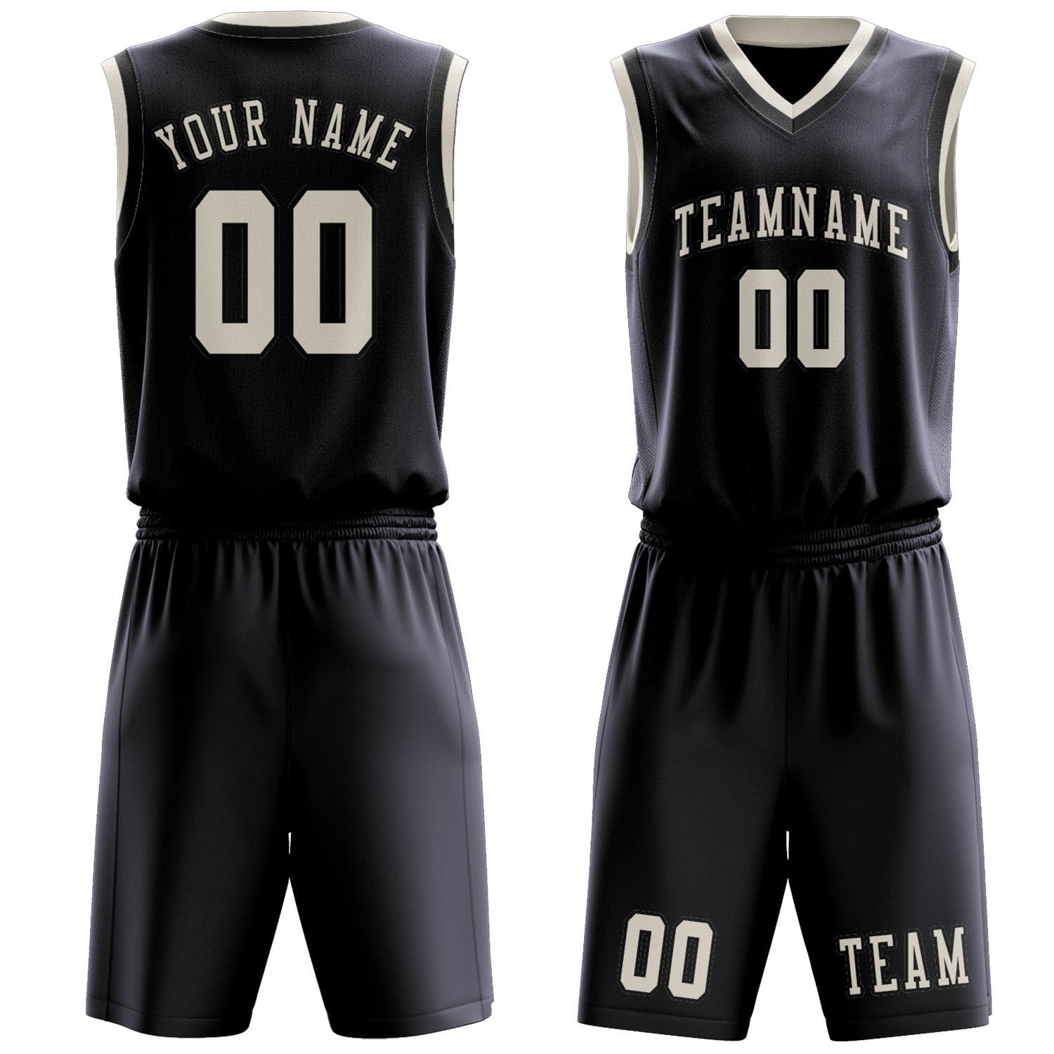 Custom Navy Cream Basketball Set
