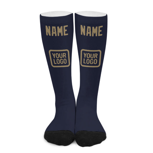 Custom Navy Light Khaki Knee-High Sock