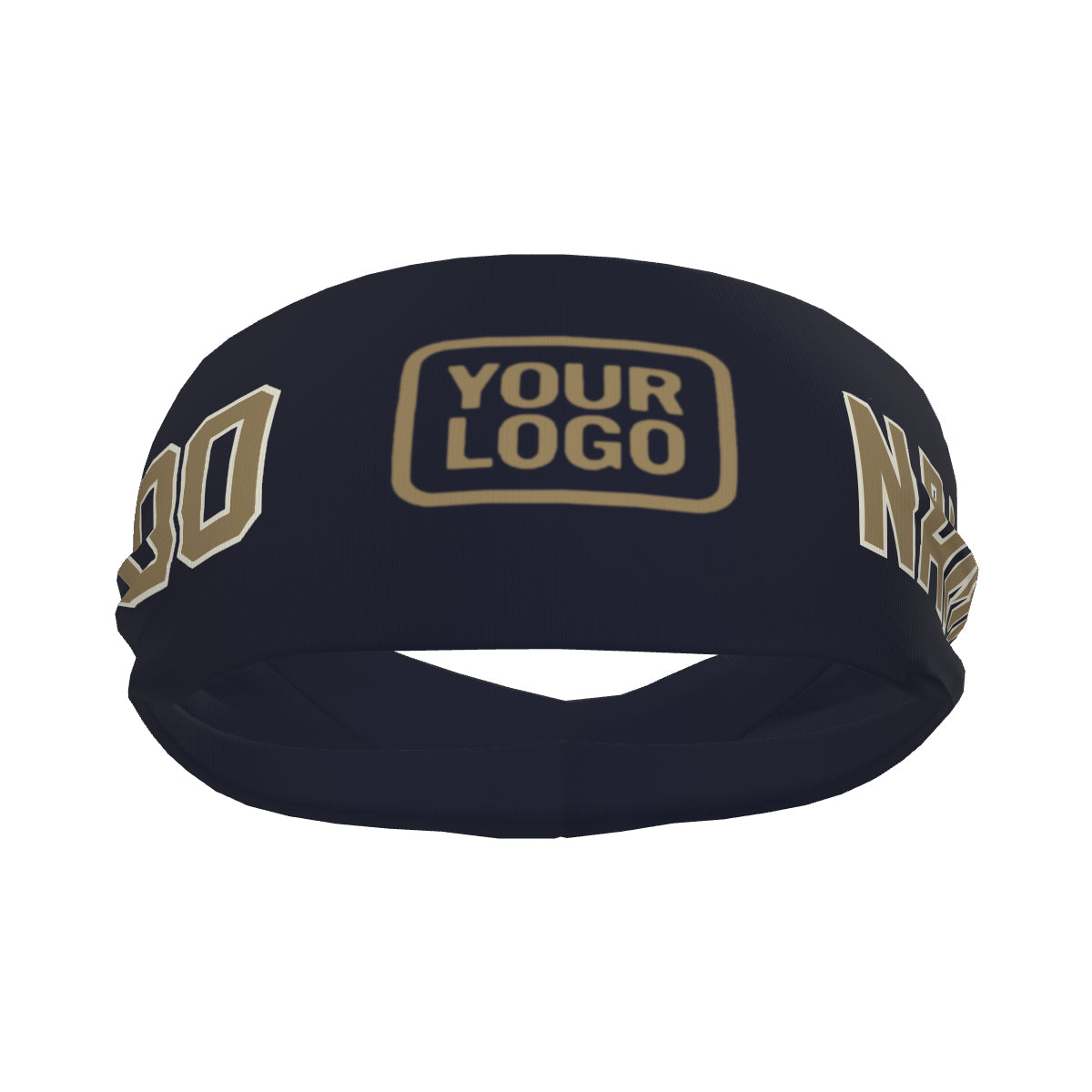 Custom Navy Light Khaki Sports headband