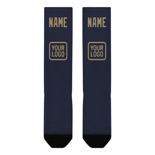 Custom Navy Light Khaki Knee-High Sock