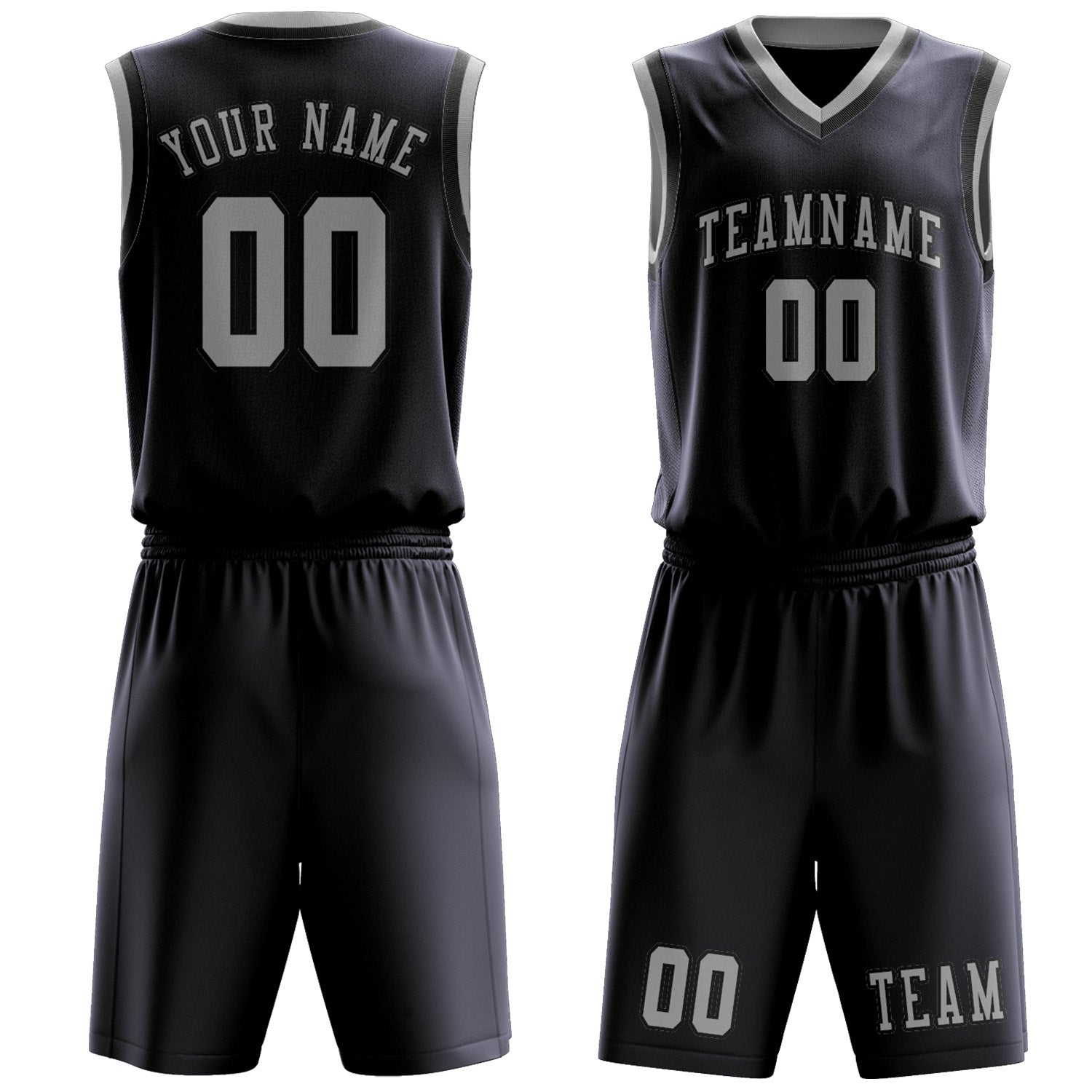 Custom Navy Gray Basketball Set