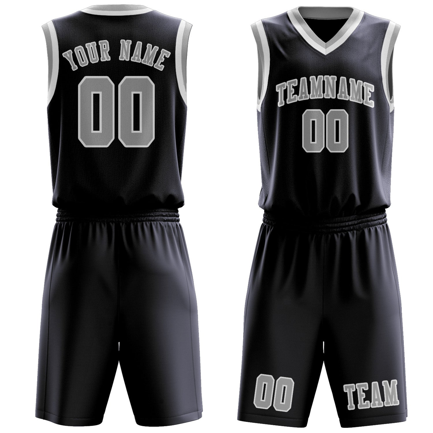 Custom Navy Gray Basketball Set