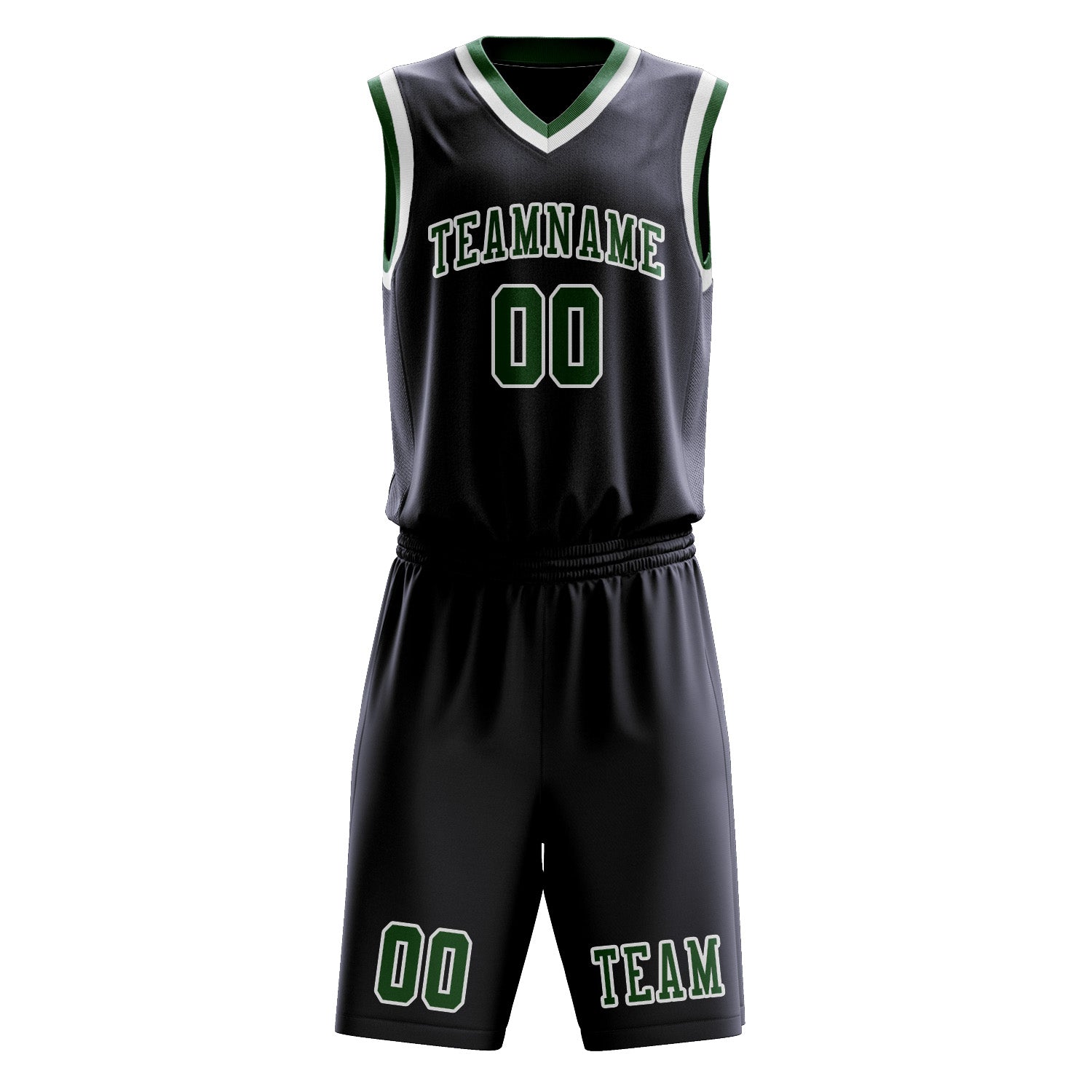 Custom Navy Green Basketball Set