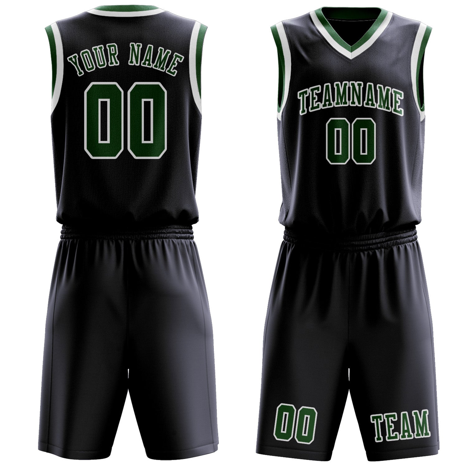 Custom Navy Green Basketball Set