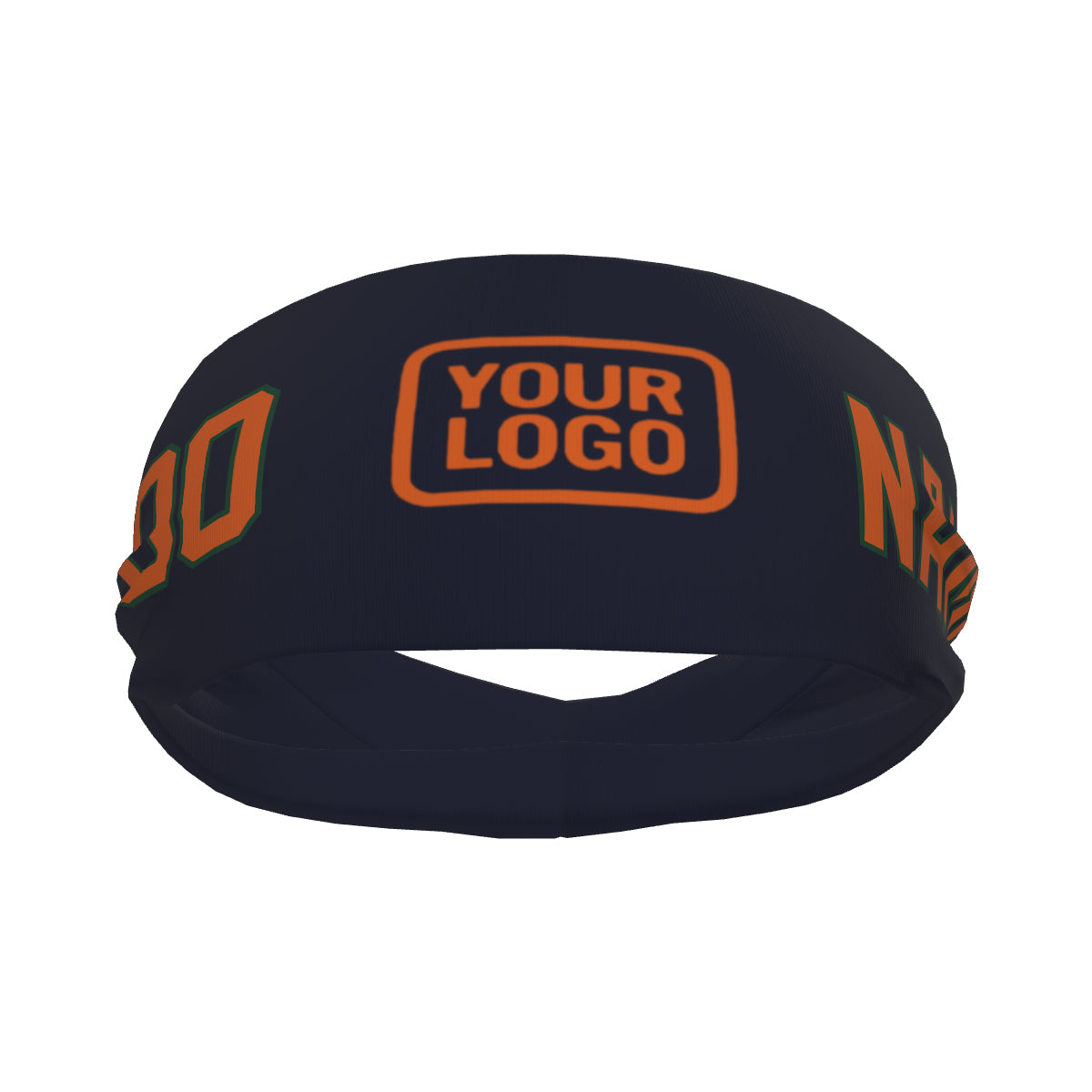 Custom Navy Orange Sports headband