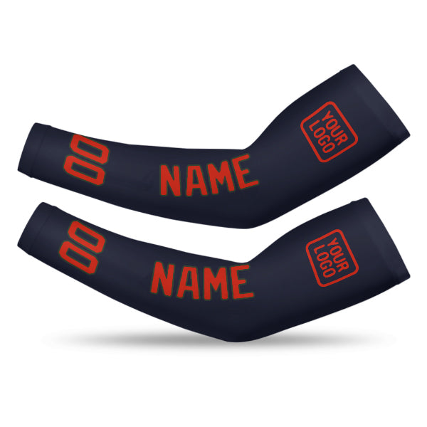 Custom Navy Orange Red Arm Sleeve