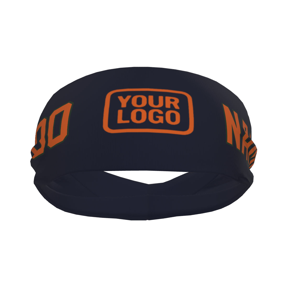 Custom Navy Orange Sports headband