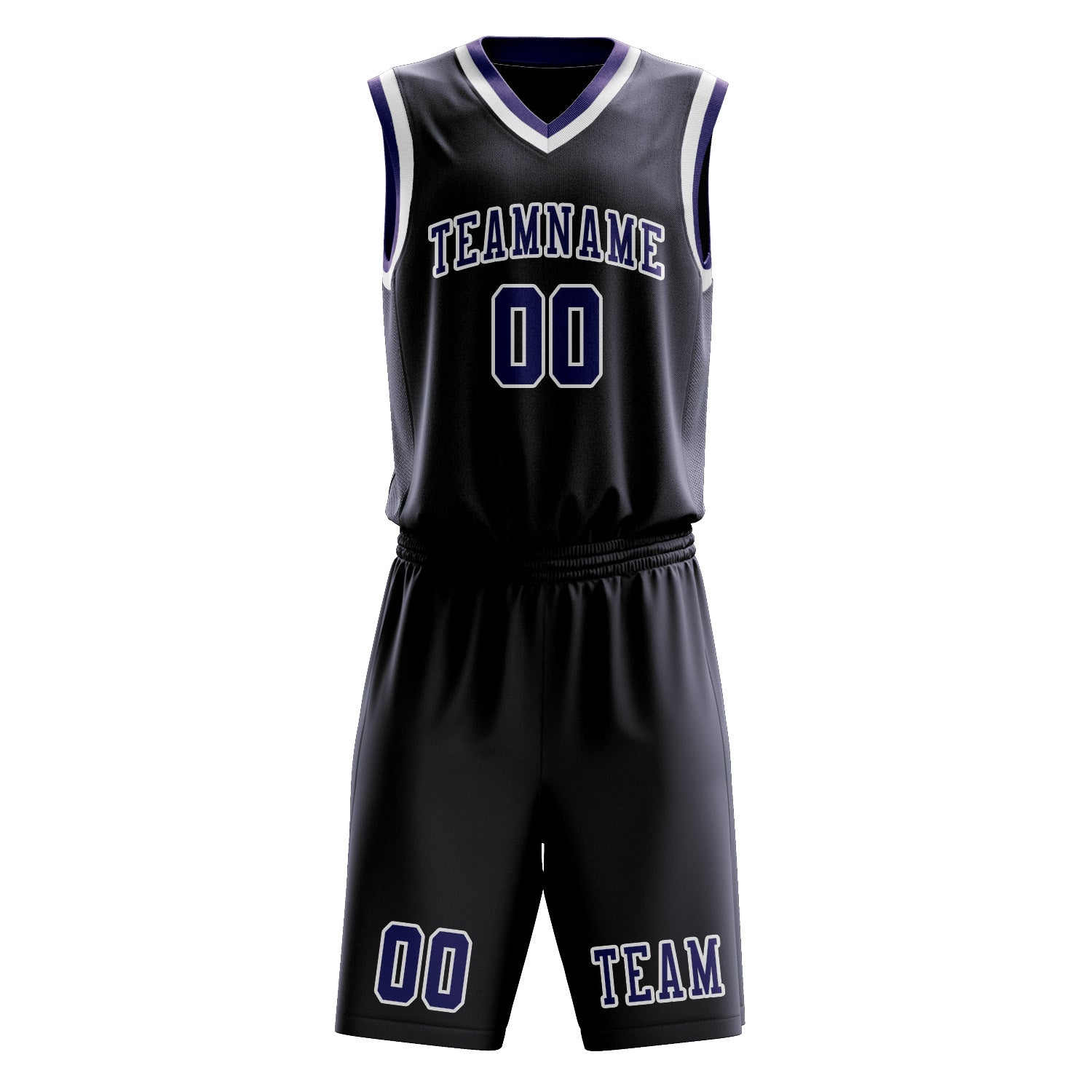 Custom Navy Purple Basketball Set