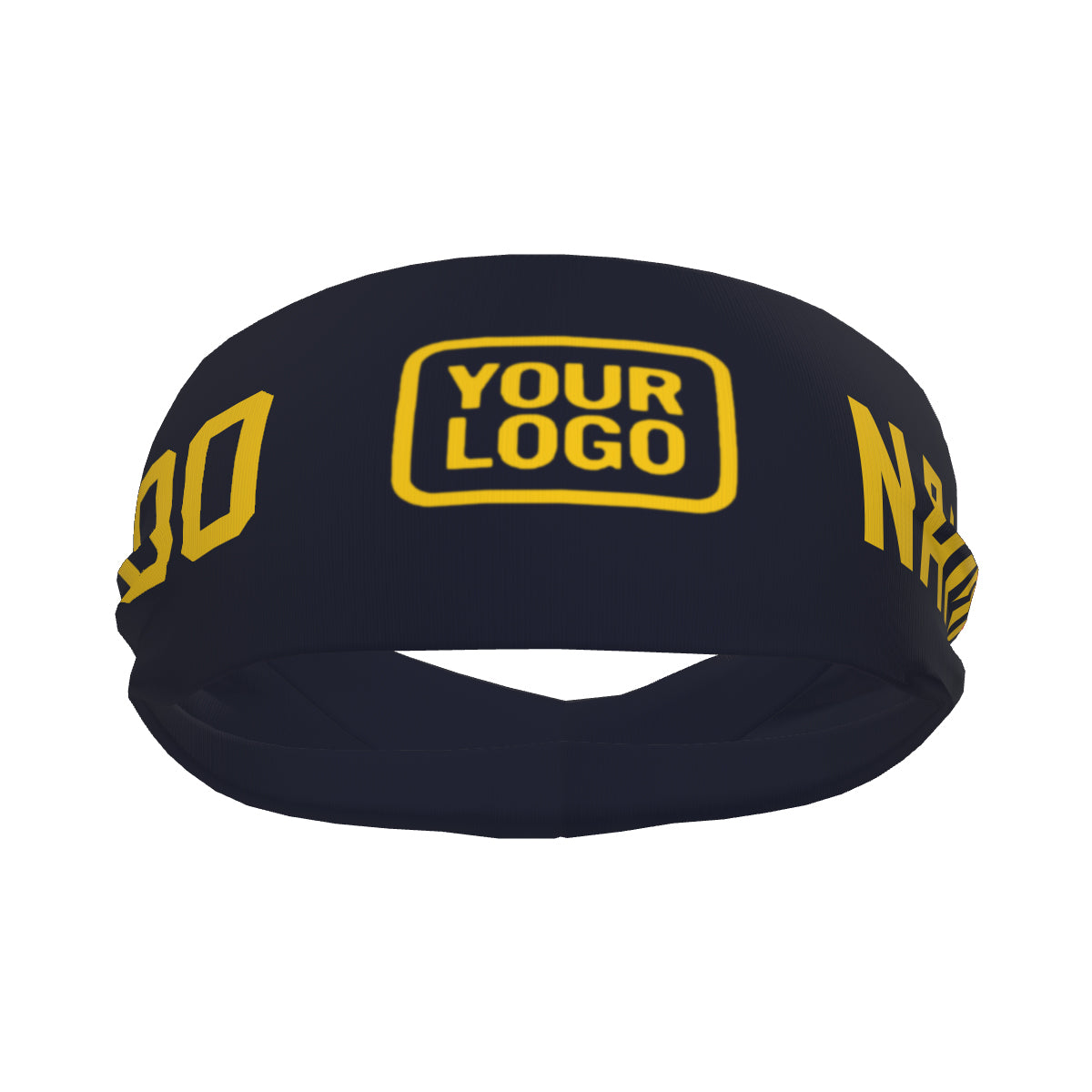 Custom Navy Gold Sports headband