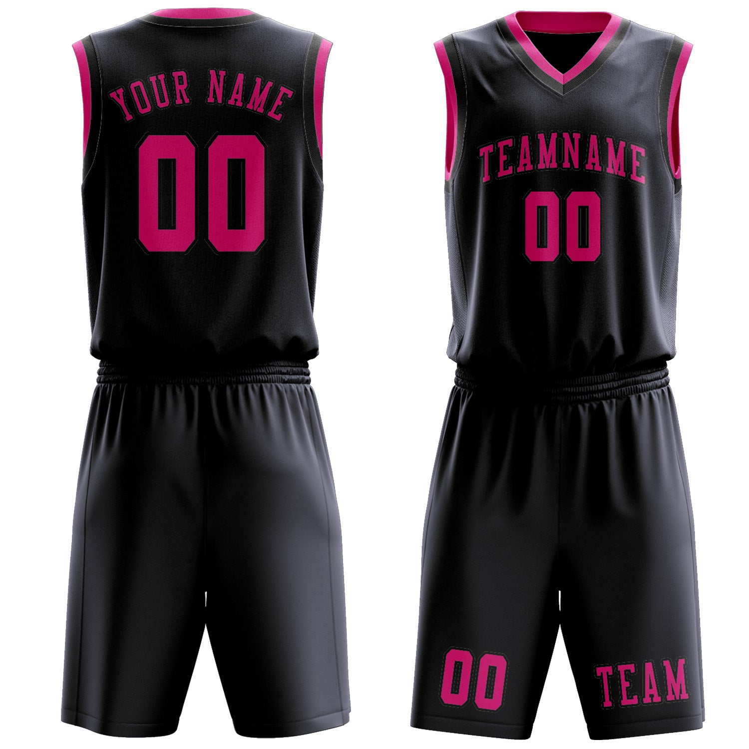 Custom Navy Pink Basketball Set