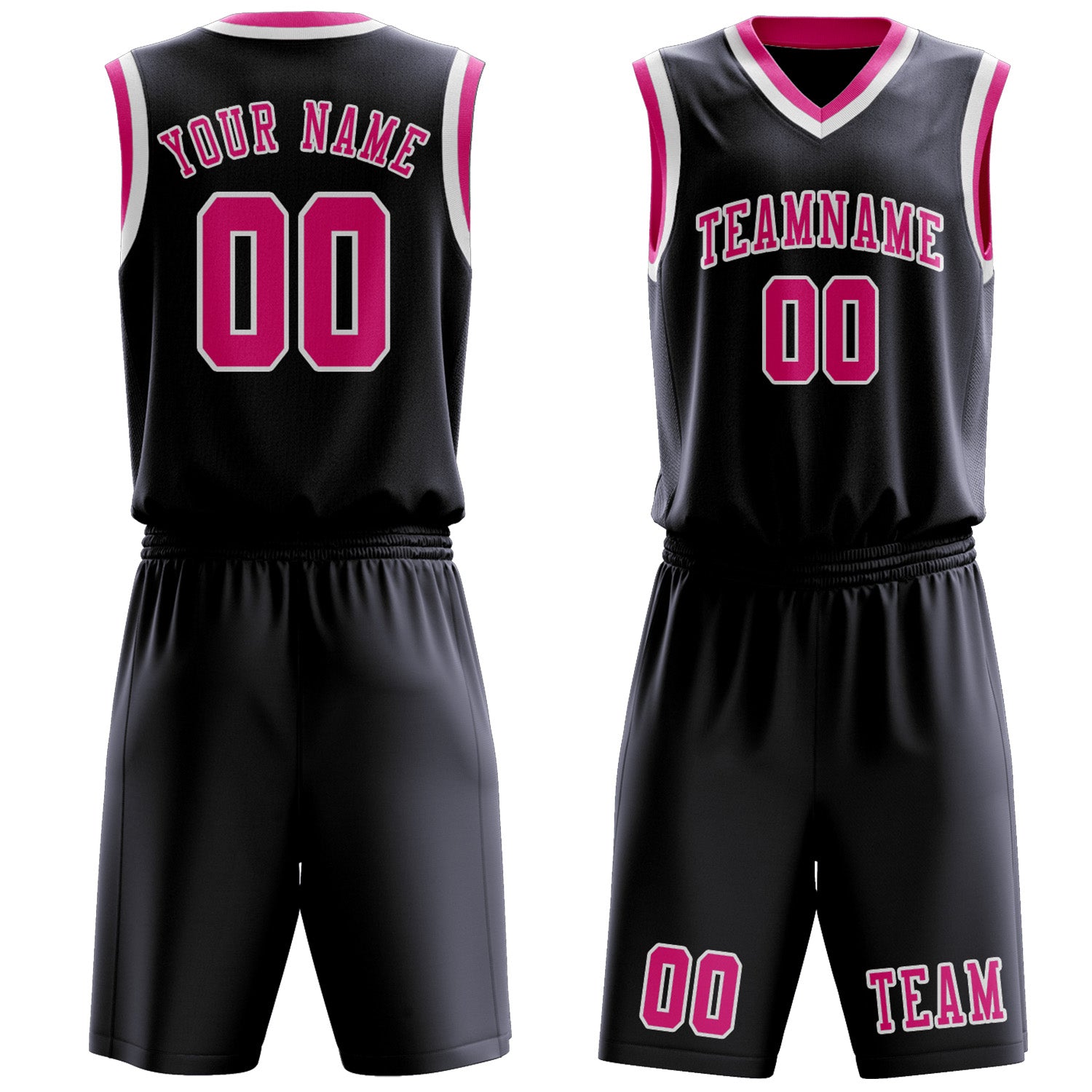 Custom Navy Pink Basketball Set