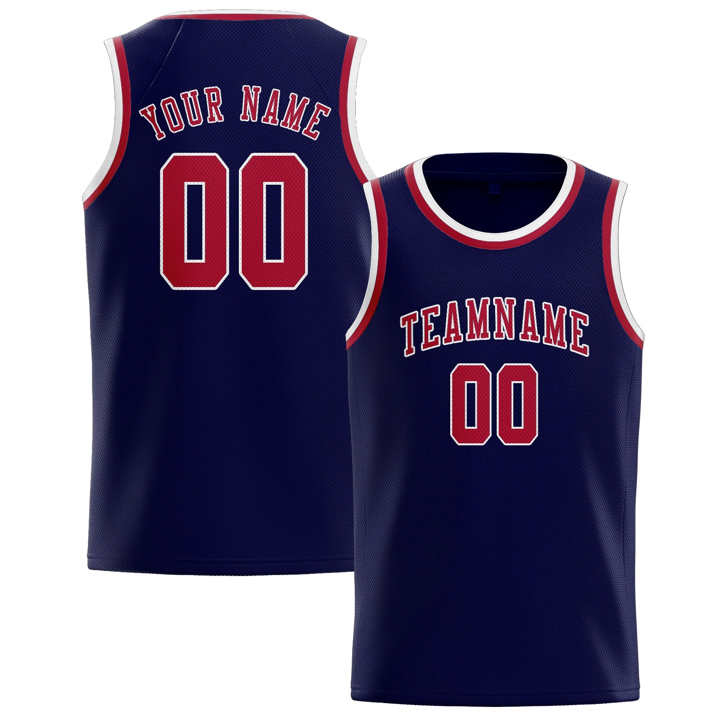 Custom Navy Red Basketball Jersey
