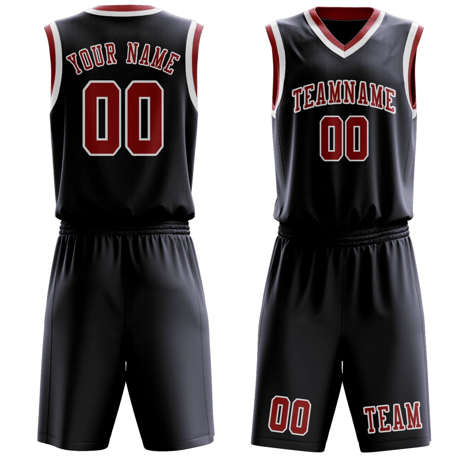 Custom Navy Red Basketball Set