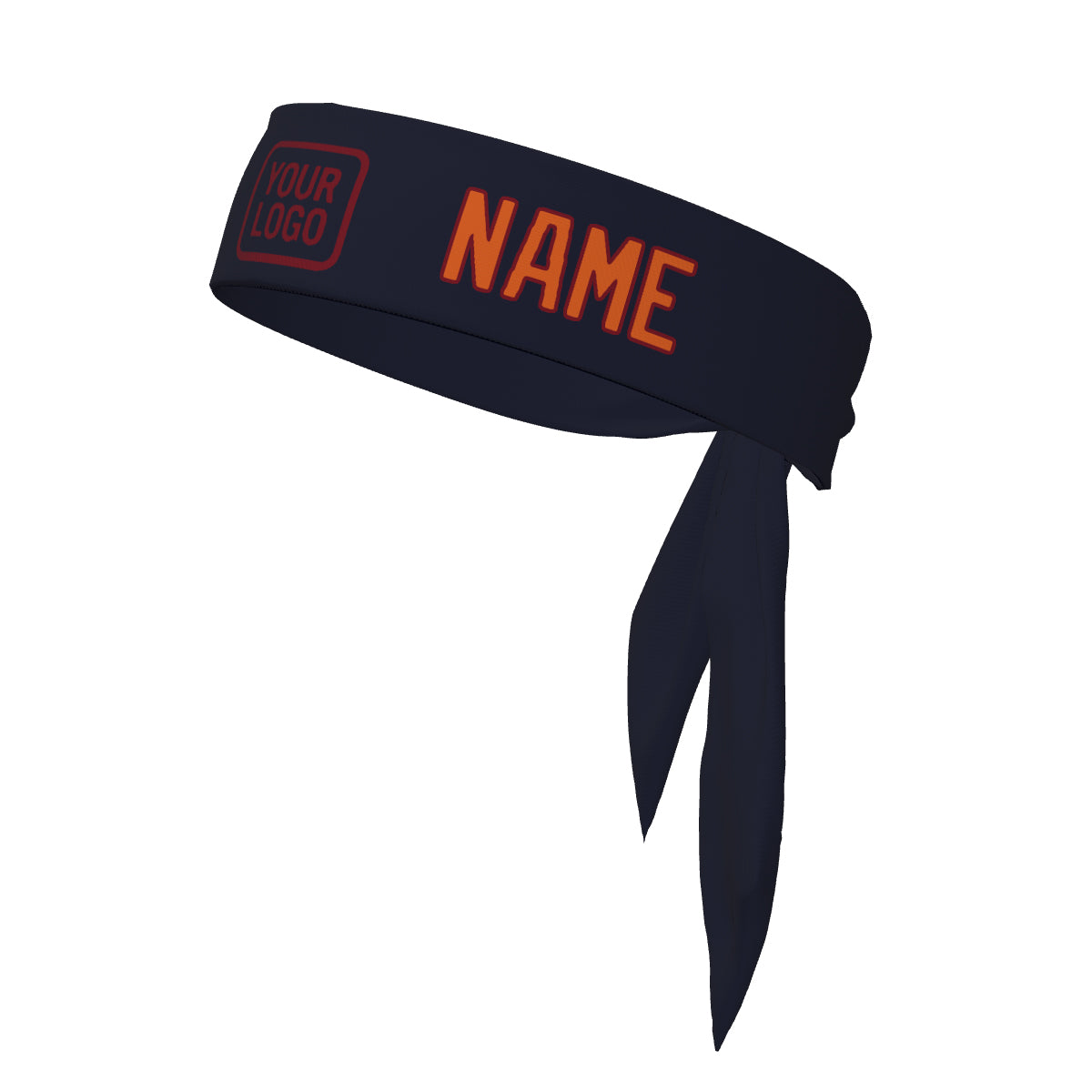 Custom Navy Orange Headband