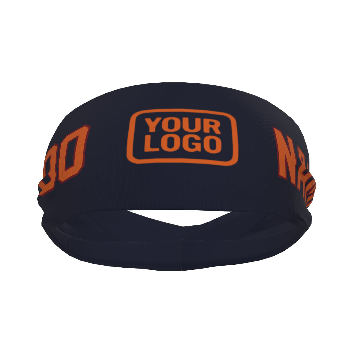 Custom Navy Orange Sports headband