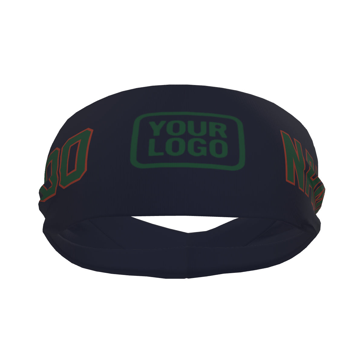 Custom Navy Green Sports headband