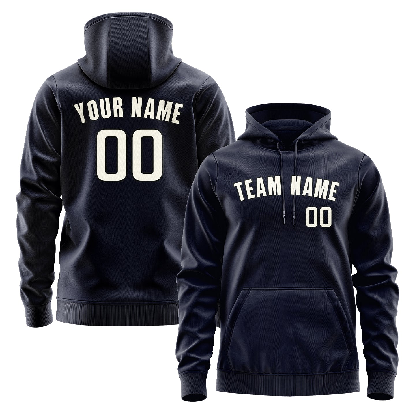 Custom Navy Cream Hoodie