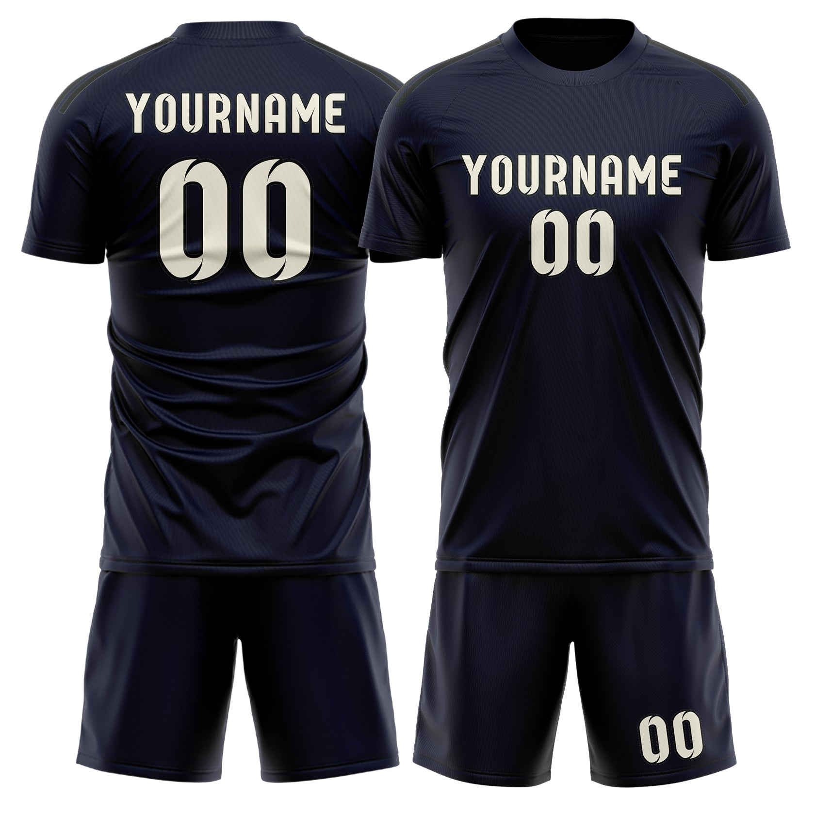 Custom Navy Cream Soccer Set