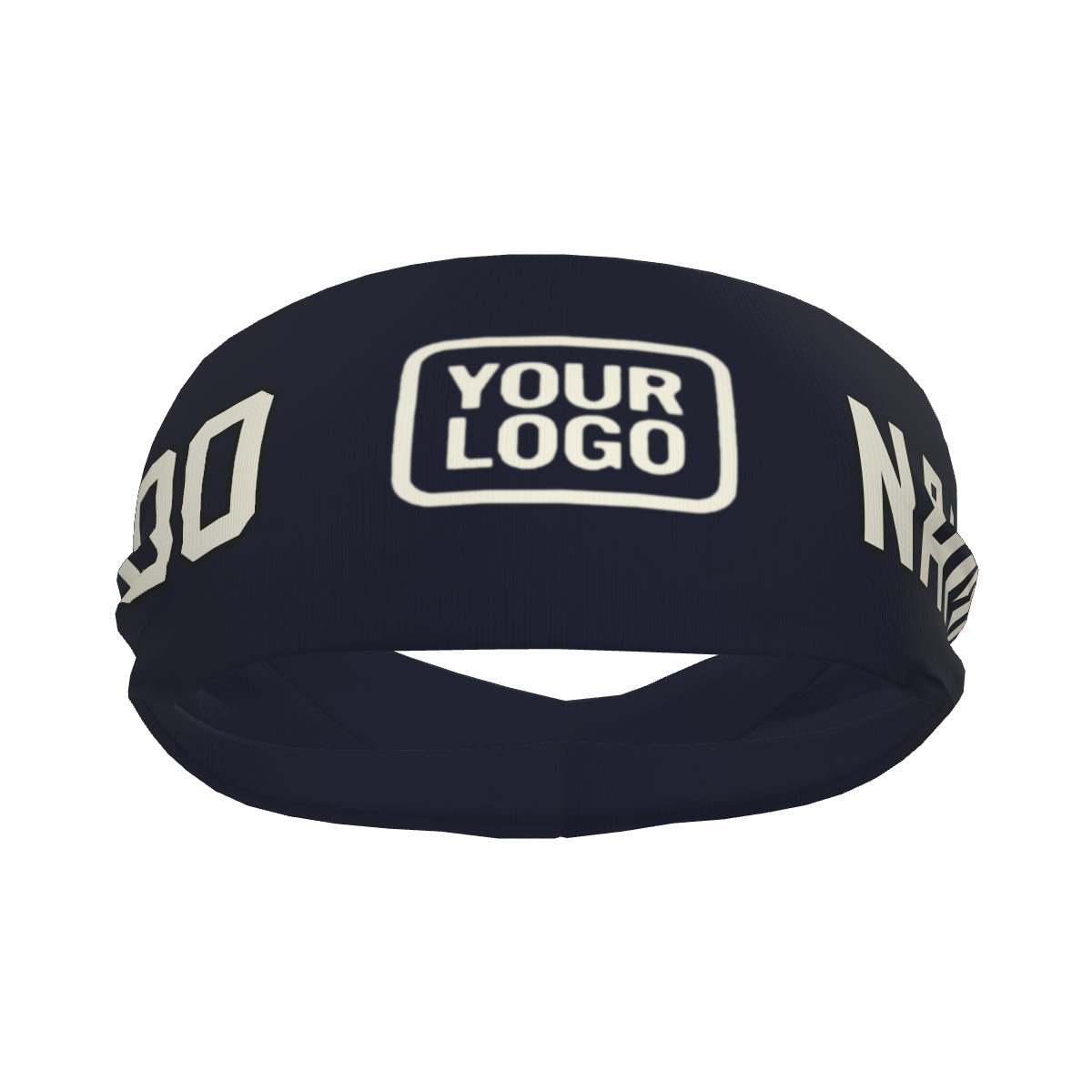 Custom Navy Cream Sports headband