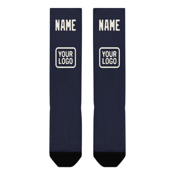 Custom Navy Cream Knee-High Sock
