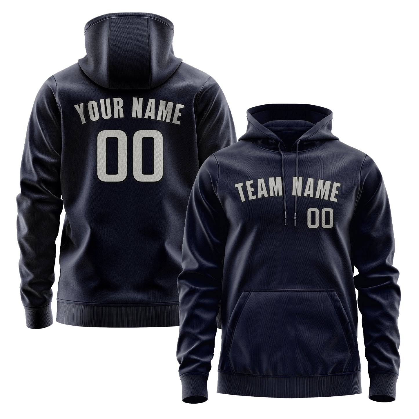 Custom Navy Gray Hoodie