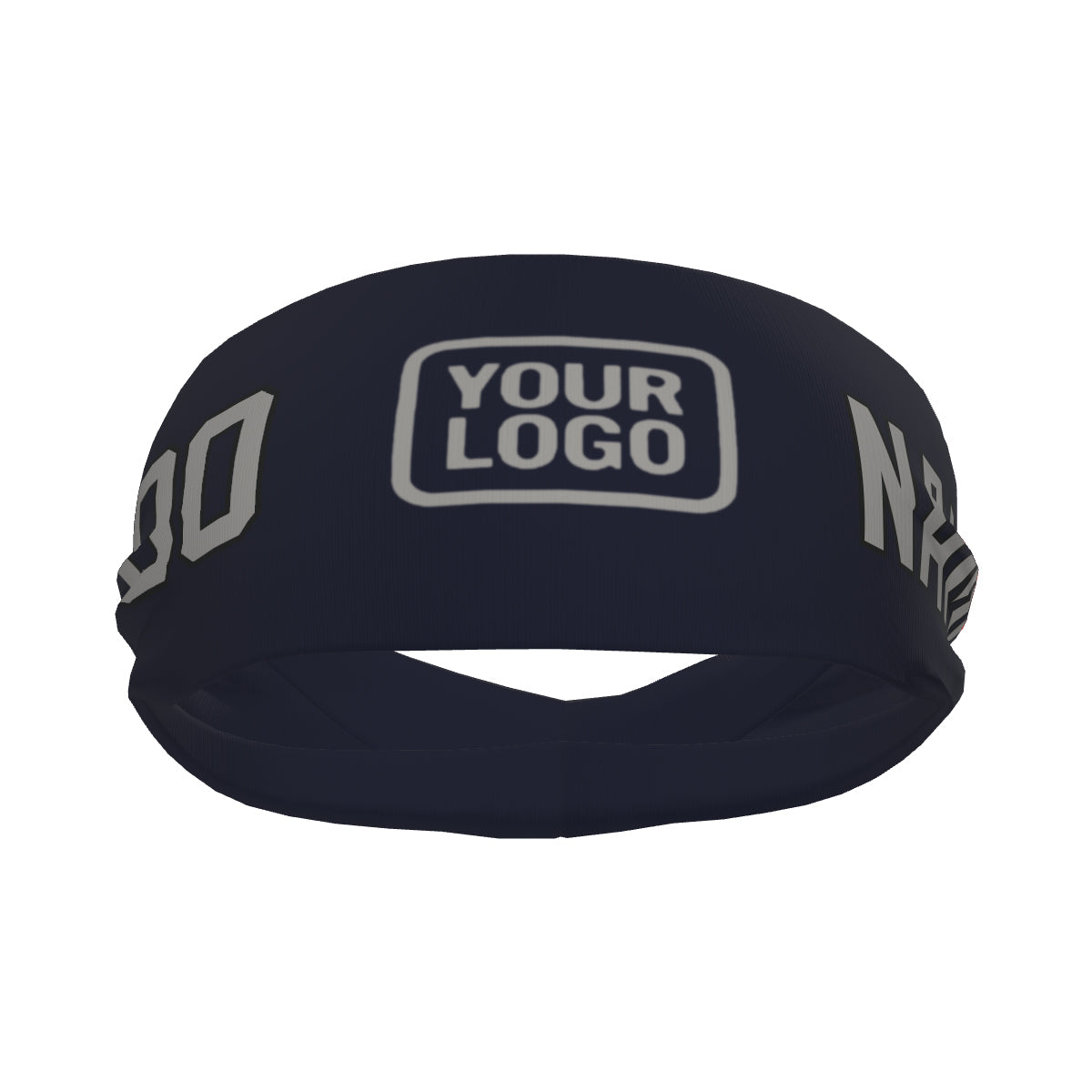 Custom Navy Gray Sports headband