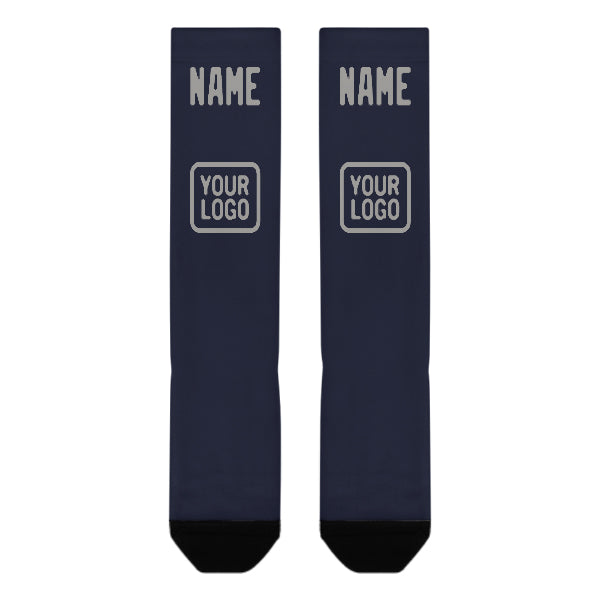 Custom Navy Gray Knee-High Sock