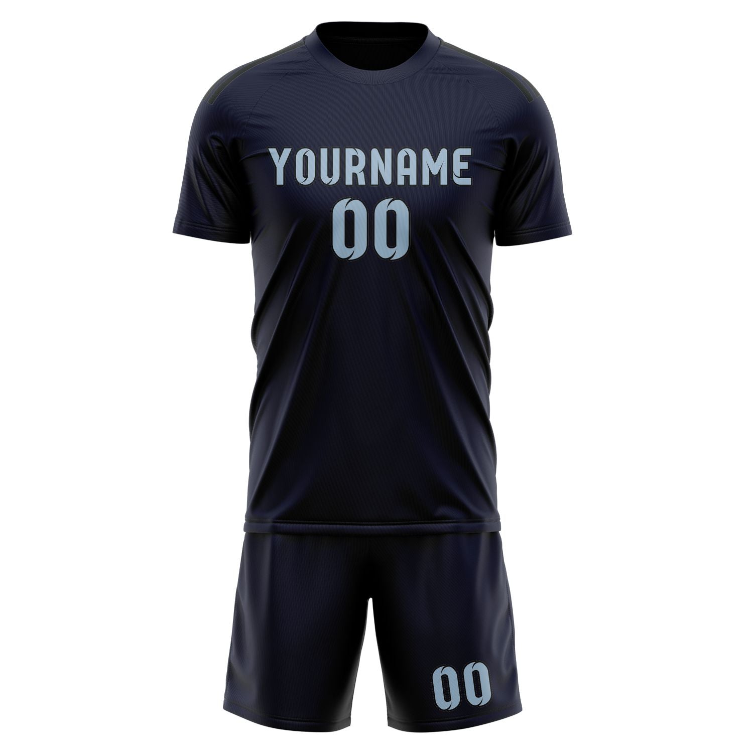 Custom Navy Light Blue Soccer Set