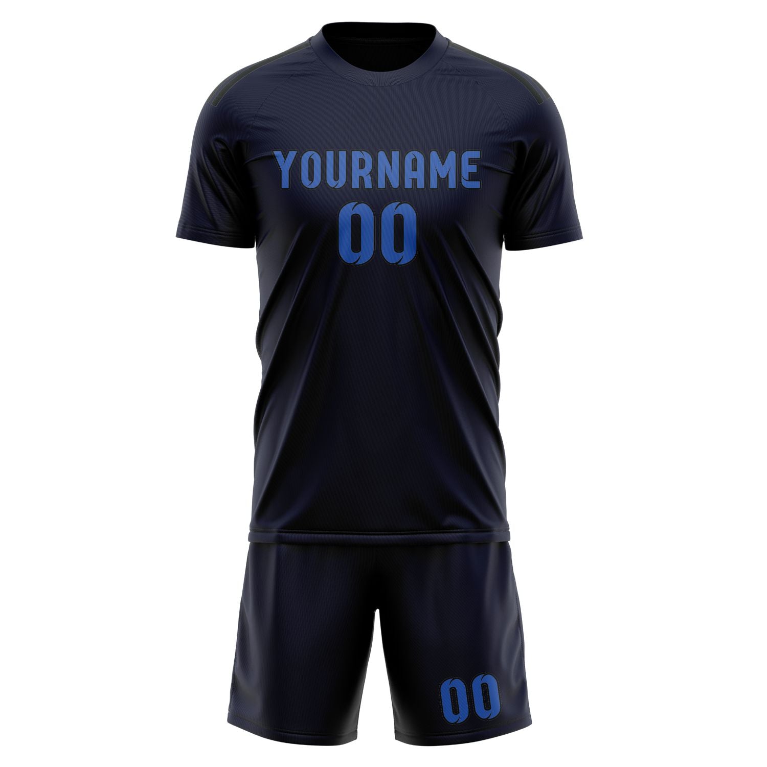 Custom Navy Sky Blue Soccer Set