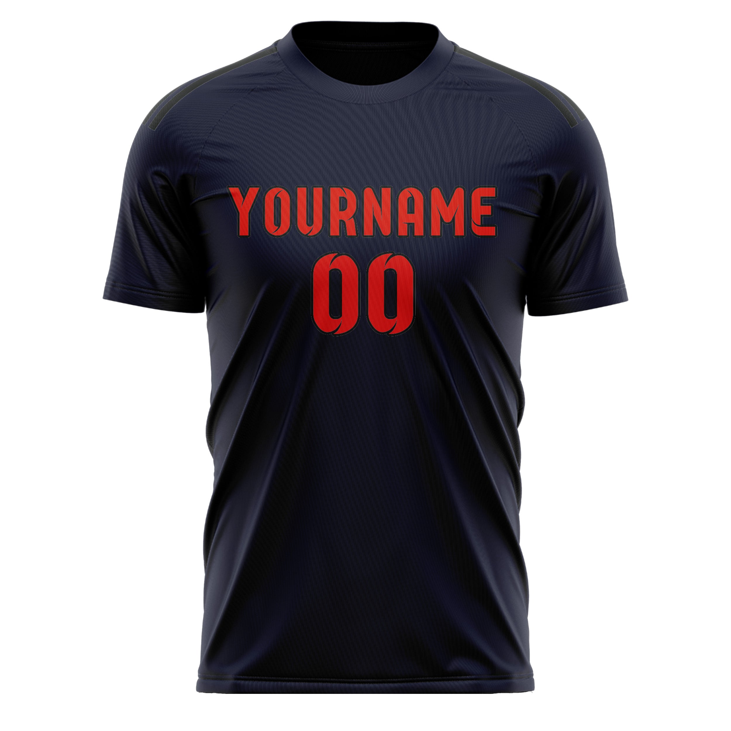 Custom Navy Orange Red Soccer Jersey