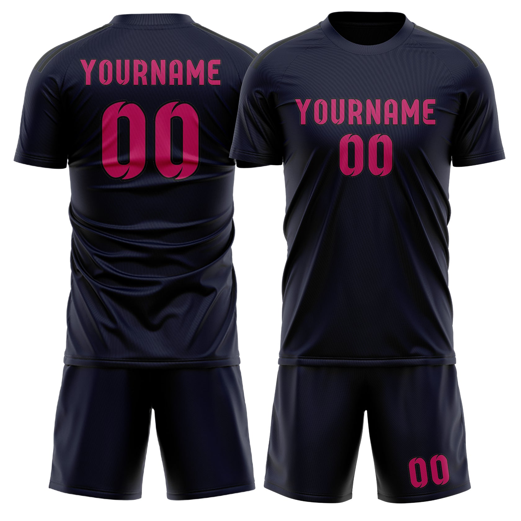 Custom Navy Pink Soccer Set