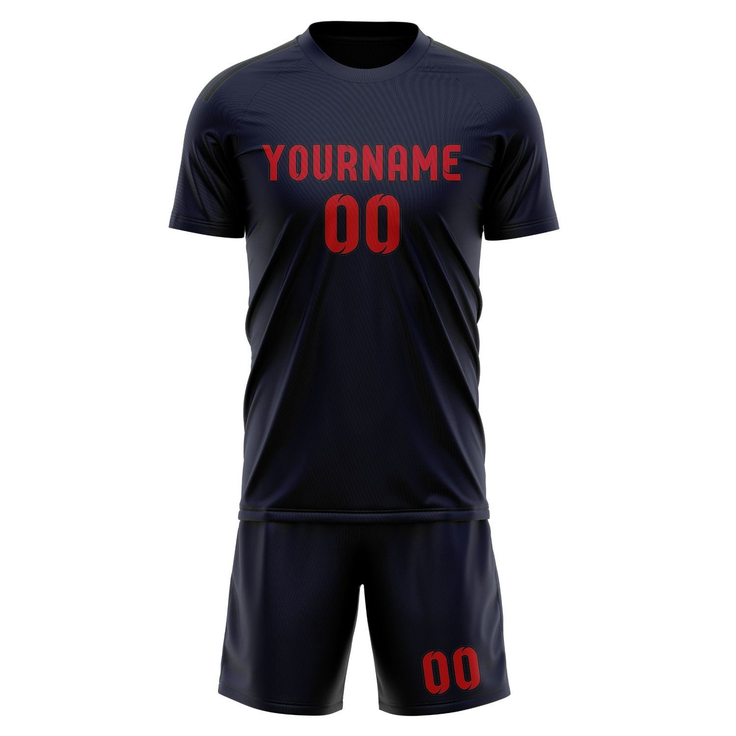 Custom Navy Red Soccer Set