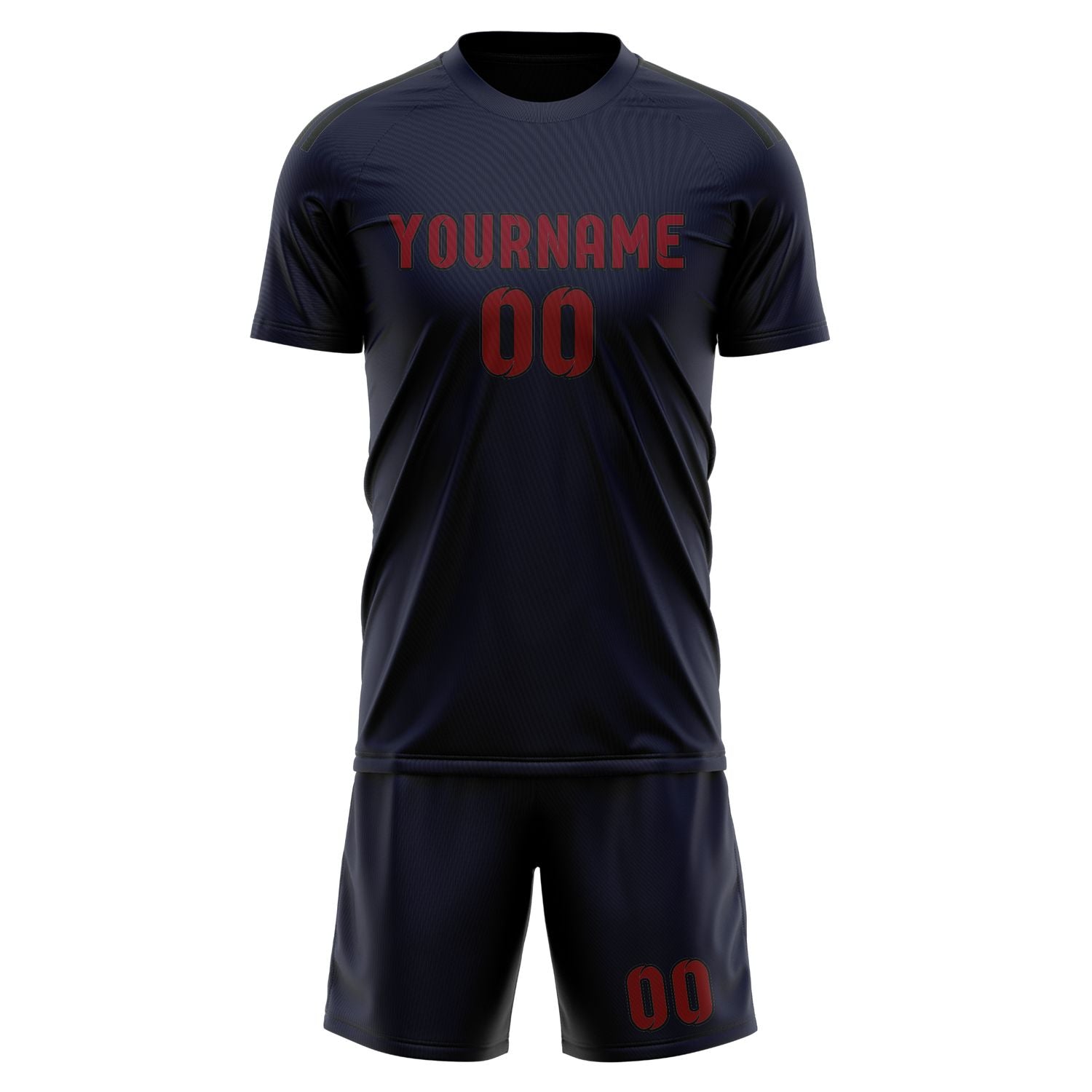 Custom Navy Crimson Red Soccer Set
