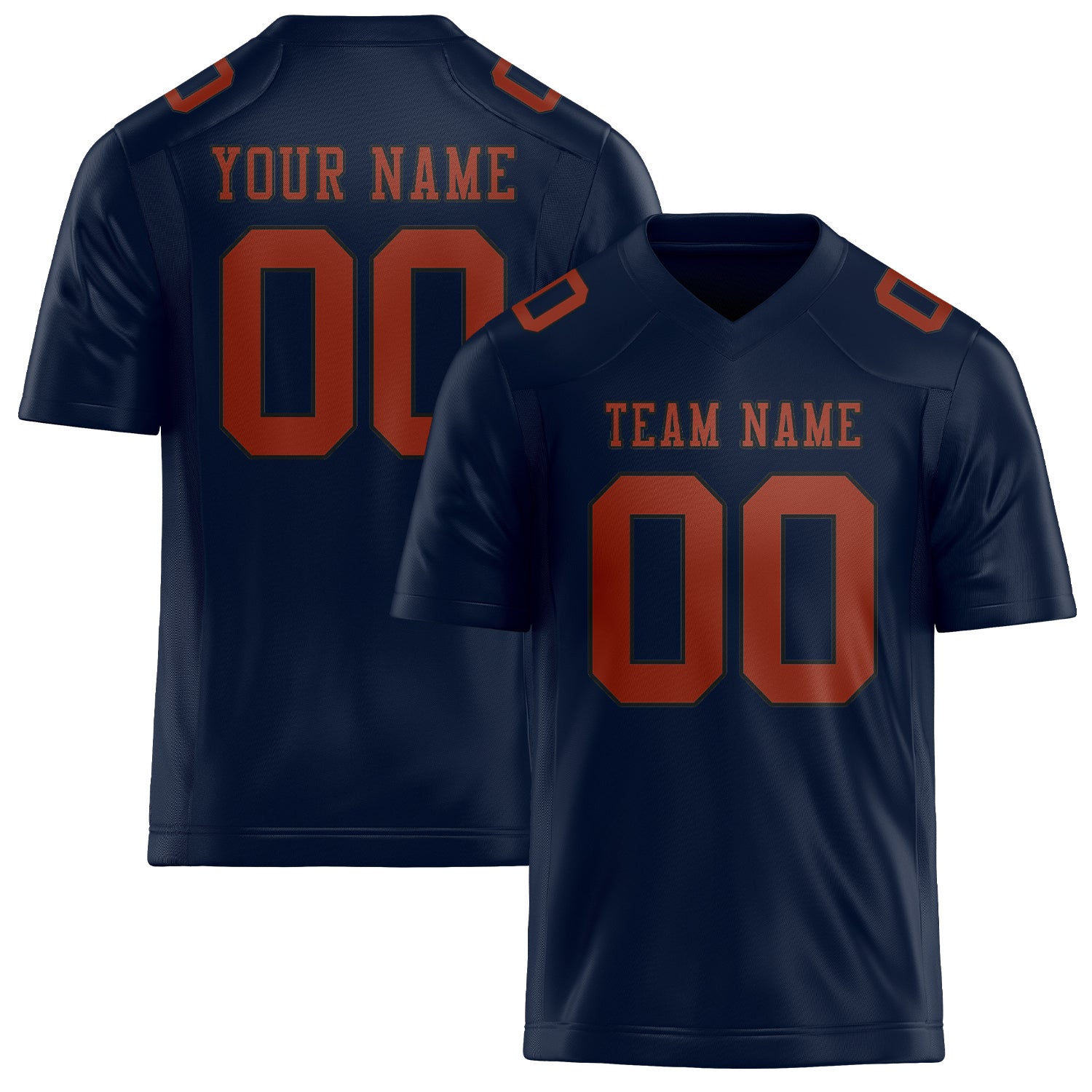 Custom Navy Coral Red Football Jersey